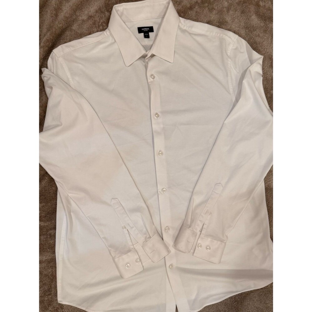 Express Men’s Slim Mix White Dress Shirt, Size Large